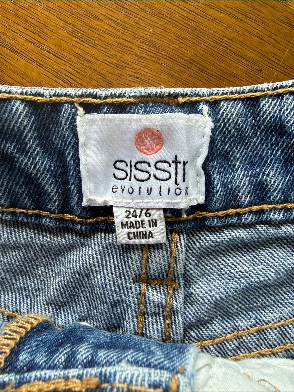 sisstrevolution Salt Lovin Distressed High-Rise Denim Shorts button fly